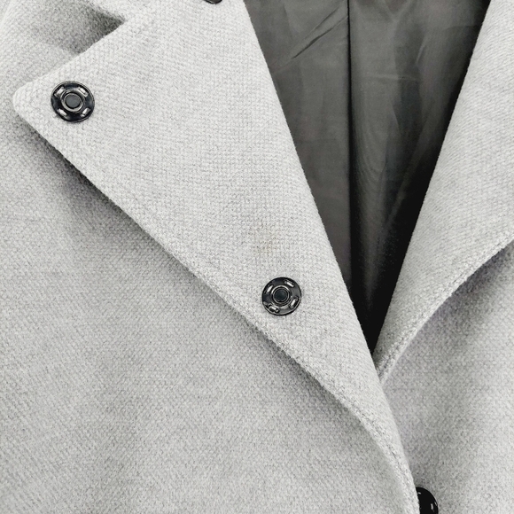 Suzy D Gray Black Color Block Snap Long Sleeve Winter Coat  Z72 - Picture 3 of 8